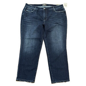 Kut from the Kloth Reese High Rise Dark Wash Fab Ab Ankle Straight Leg NWT - 22W